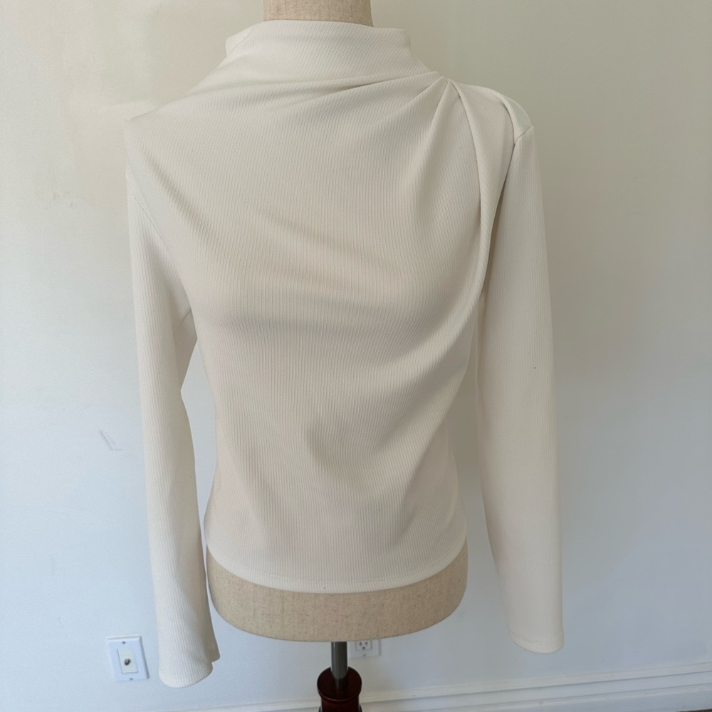 Zara Cream Textured Knit Top
